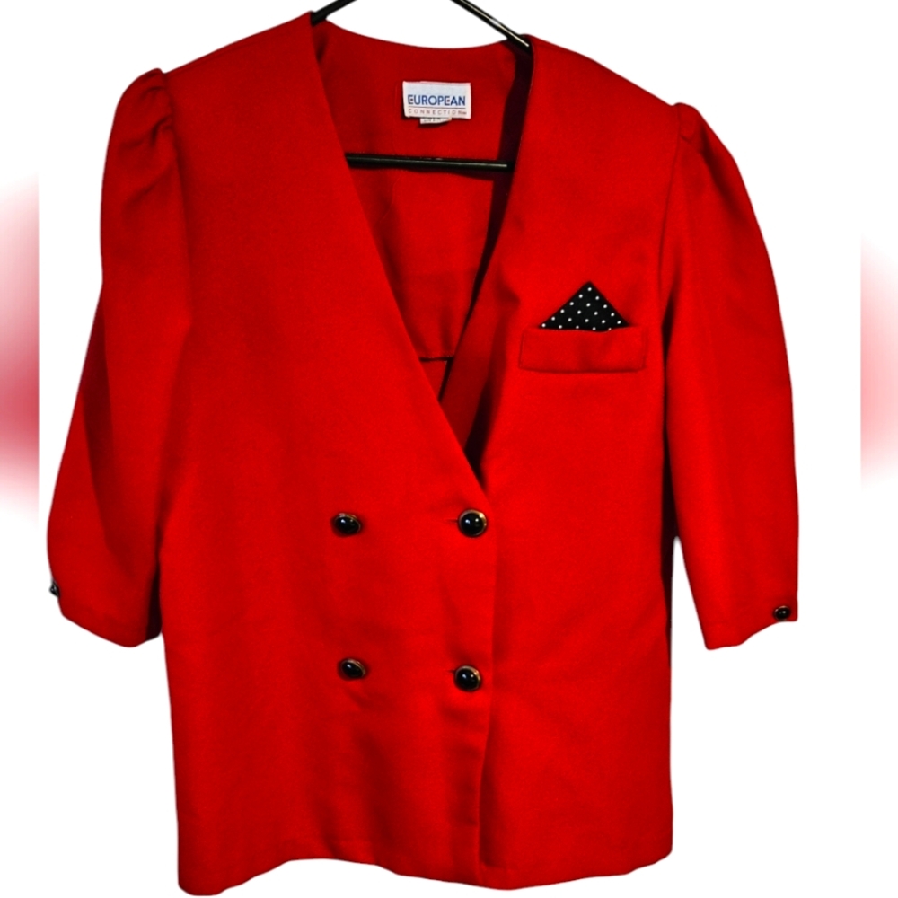 Retro business top blazer size 11/12 Red